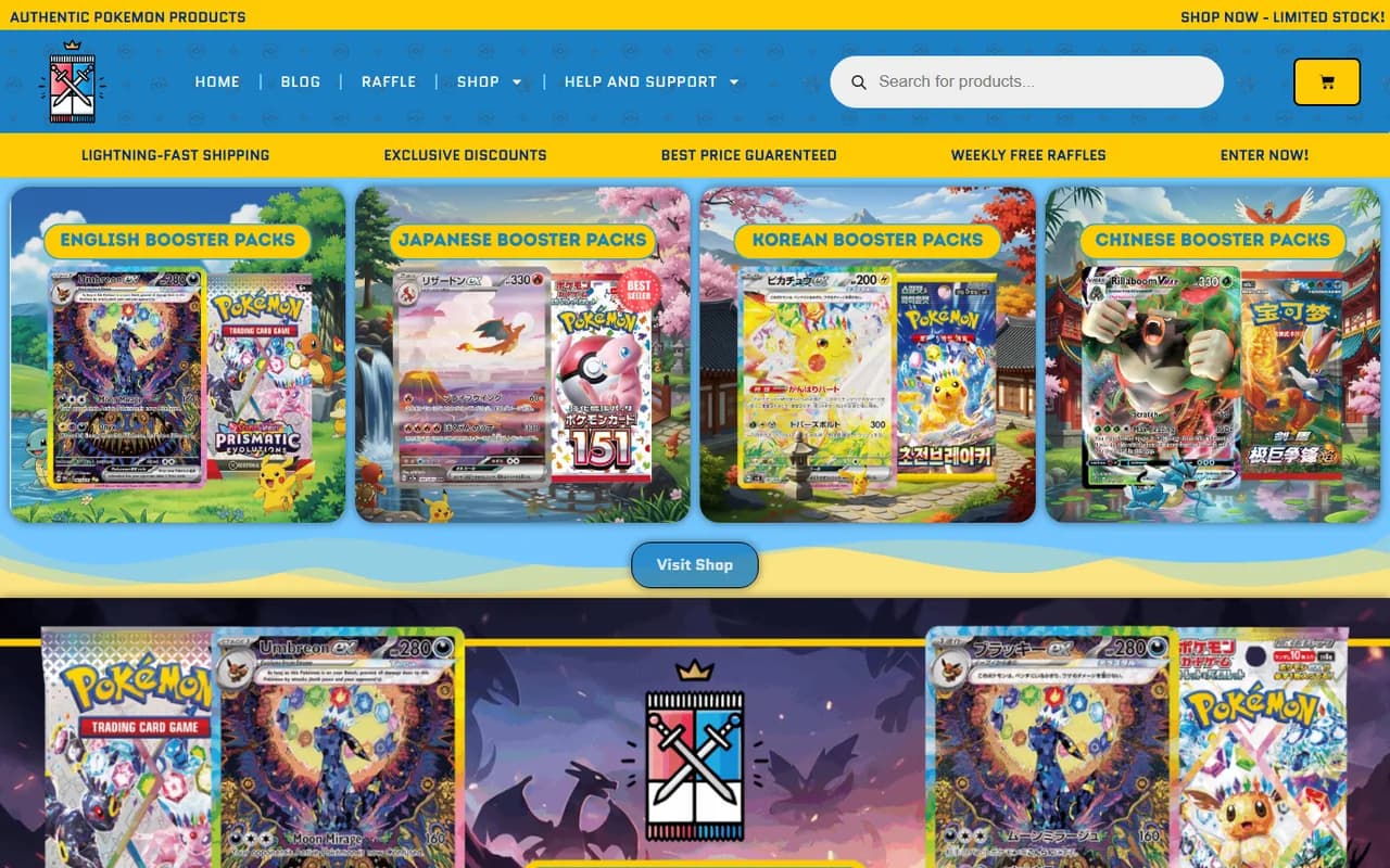 Screenshot of Pack Kingdom website