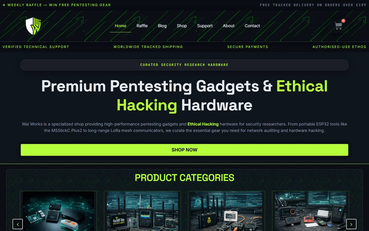 Screenshot of Wai Works website